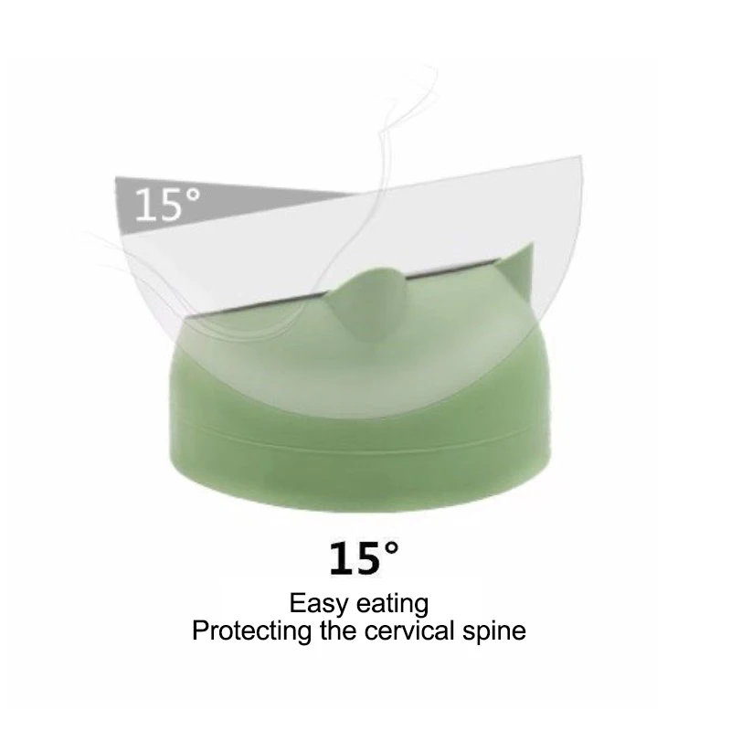 15 ° Schräge Katzennapf aus Edelstahl, rutschfeste Basis, auslaufsicherer Trinkwassernapf für Hunde – 100/200/400 ml, Nackenschutz – Detail 4