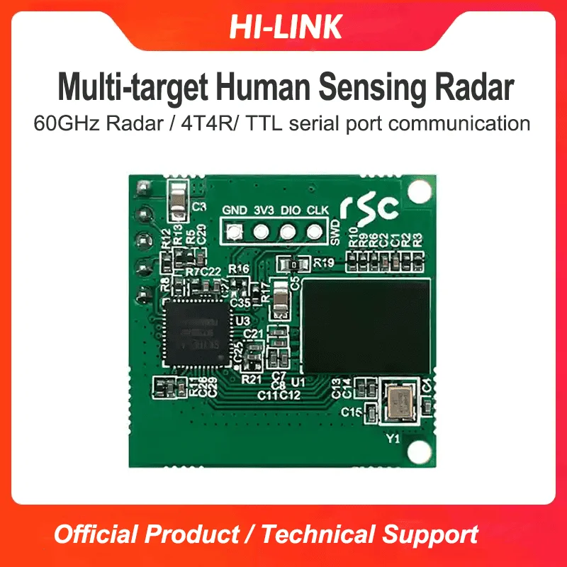 Hi-Link 8m 60G HLK-LD6001A Modulo di rilevamento del sensore radar di traiettoria di movimento multi-persone