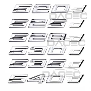 شارات ملصقات الجذع الخلفي للسيارة ، شارة شعار الحروف ، شارات الشعار لسيارات BMW 5 Series ، 520D ، 525D ، 528D ، 530D ، 535D ، 540D ، F10 ، F11 ، G30 ، G31 أفضل 6 سيارات مبيعات مع 5 أحرف - رقم 5