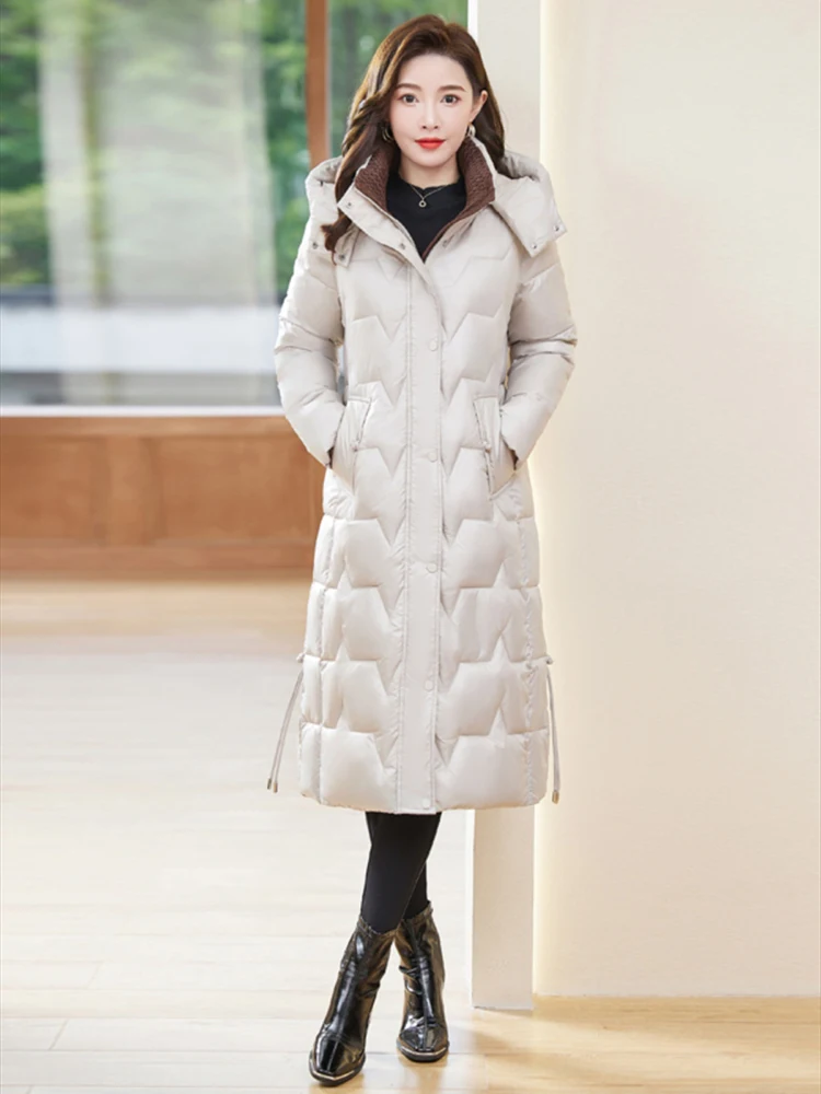 

2024 New Winter Women Parka Hooded Jackets Thicken Warm Cotton-padded Puffer Coats Casual Long Parkas Clothes Loose Outerwear