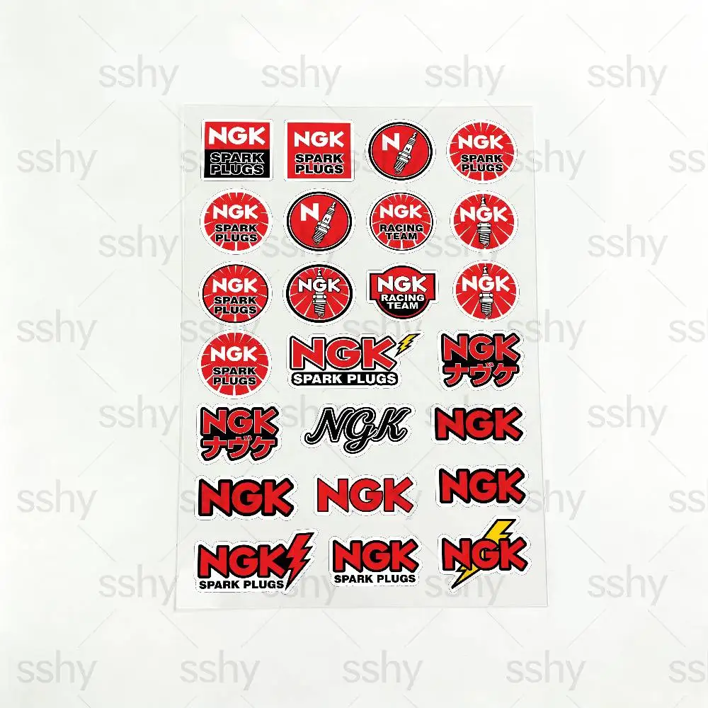 For NGK Motorcycle Reflective Stickers Waterproof Decals for Helmet Scooter Fuel Tank Toolbox Racing