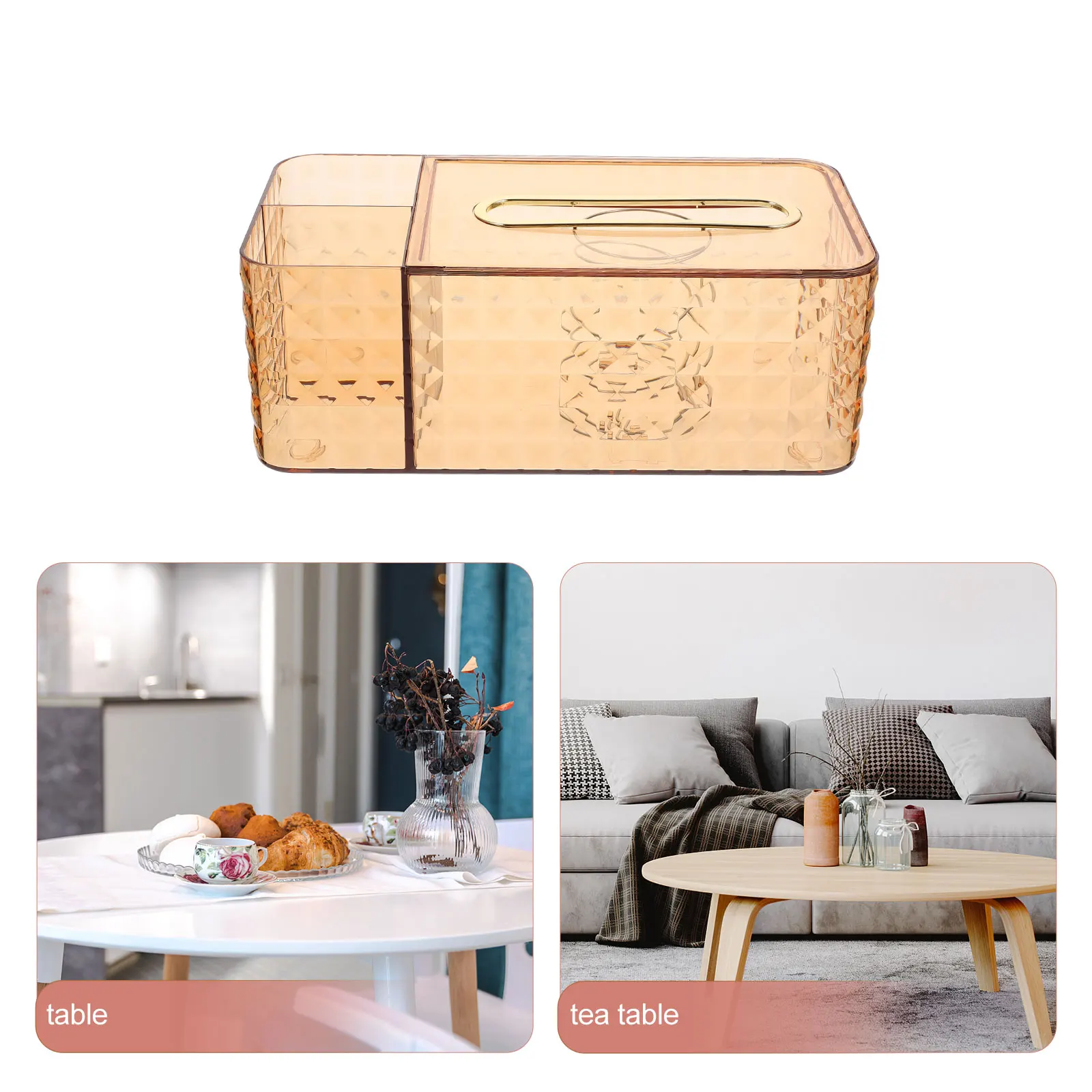 

Lightweight Desktop Tissue Box Multi-Functional Organizer Bedroom Living Room Napkin Container Square Cover Paper Towel Holder