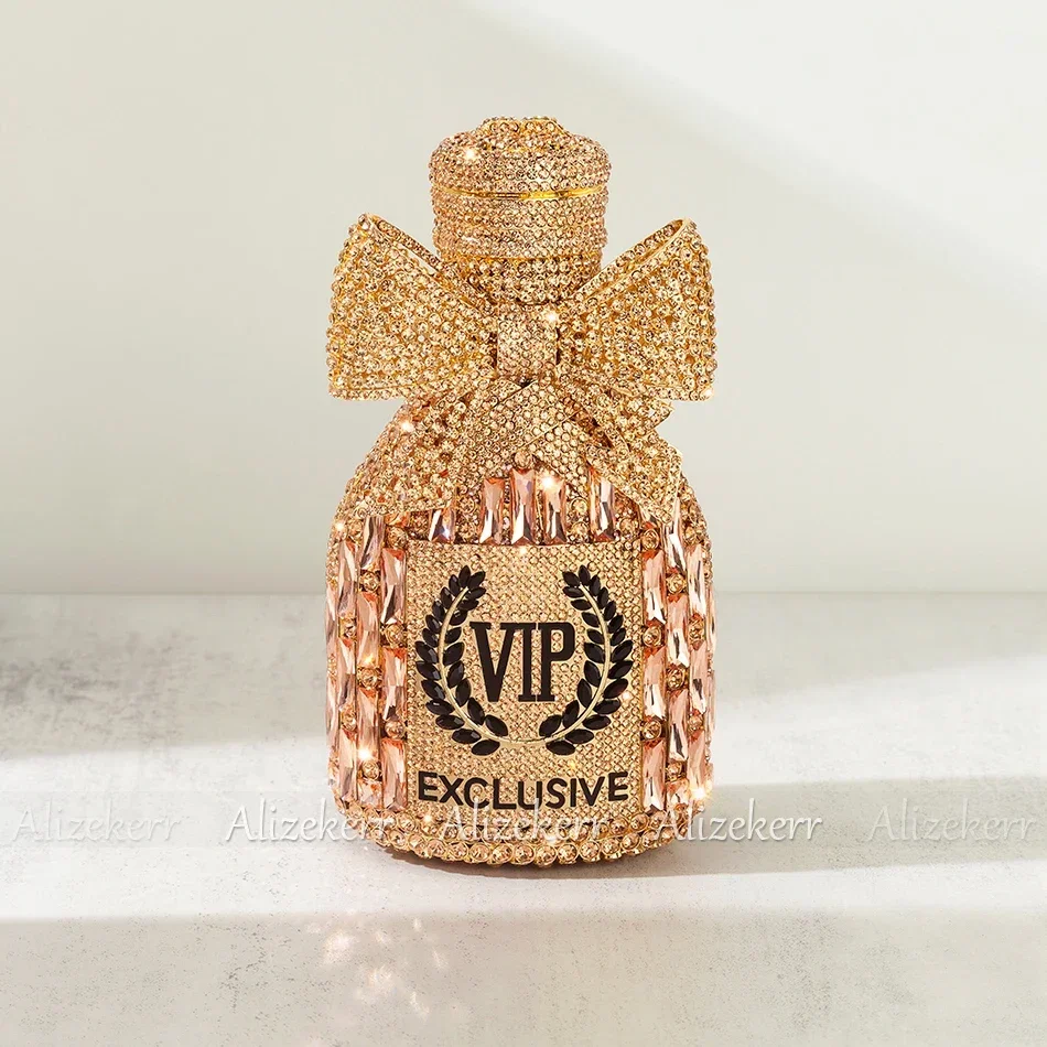 Alizekerr Champagne Bottle Shaped Crystal Clutch 6
