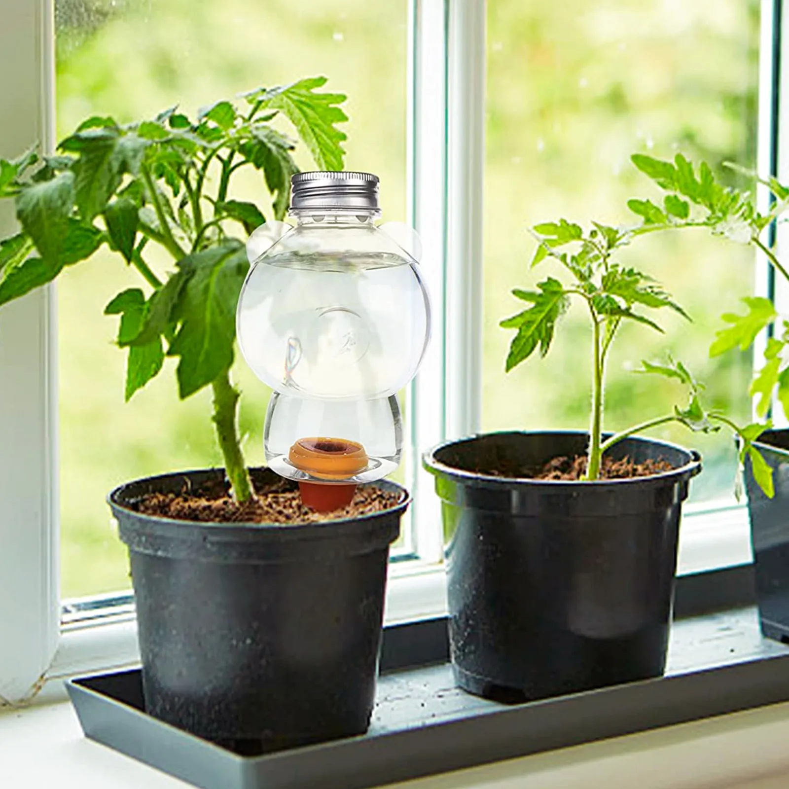 

Набор из 3 автоматических самополивающихся колышков в форме медведя для комнатных и уличных растений, пластиковые/керамические устройства для полива сада