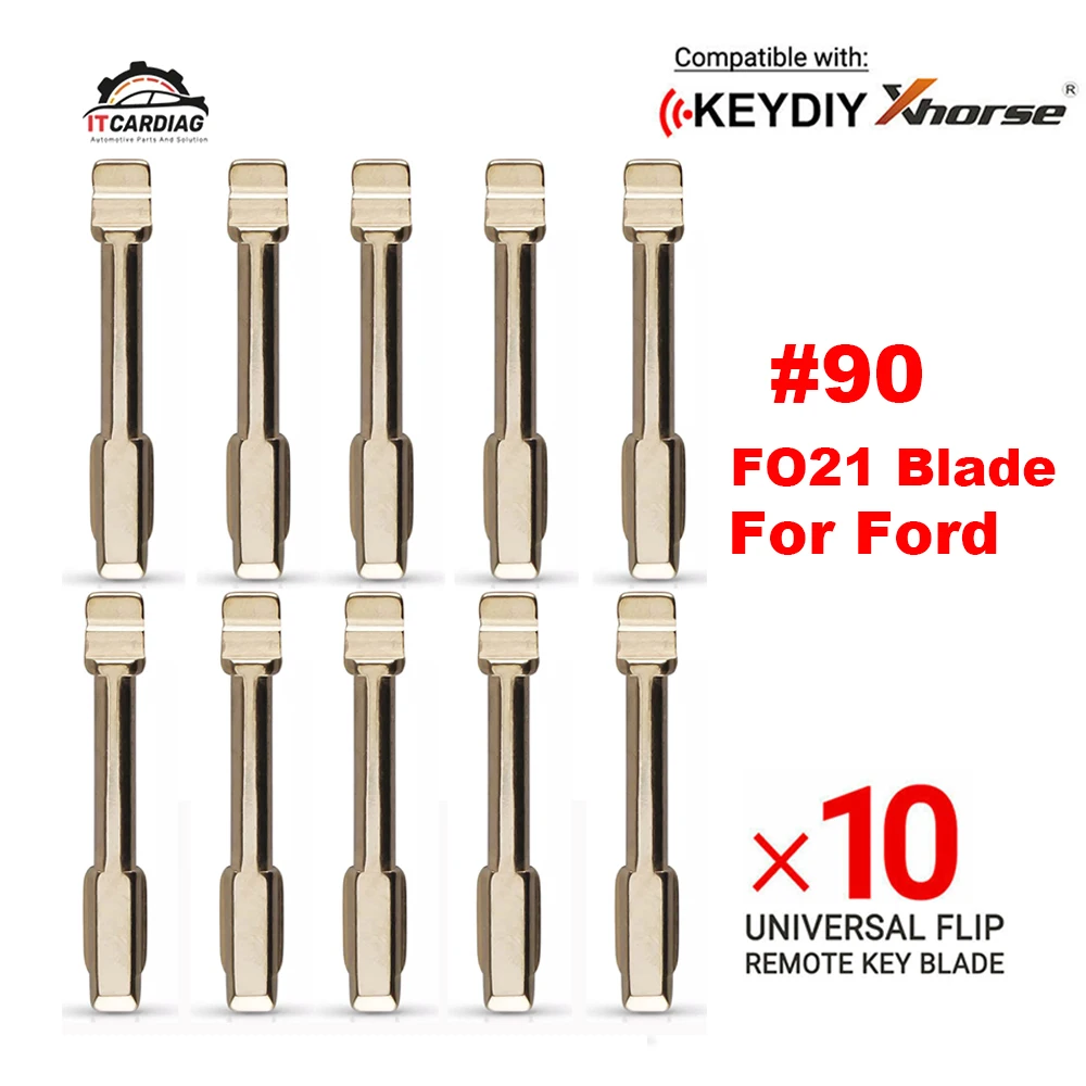 

10pcs #90 Car Remote Uncut Key Blade FO21 NO.90 For Ford Focus Mondeo Jaguar XJ8 KD VVDI Flip Remote Key Replacement