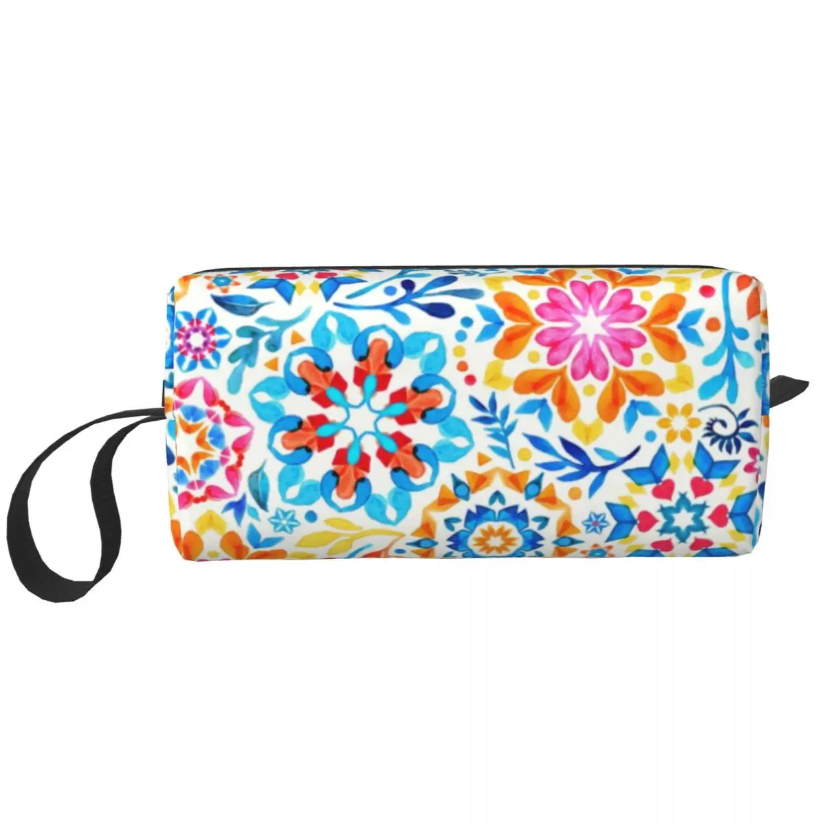 

Watercolor Kaleidoscope Floral Travel Cosmetic Bag for Mandala Flower Makeup Toiletry Organizer Ladies Beauty Storage Dopp Kit