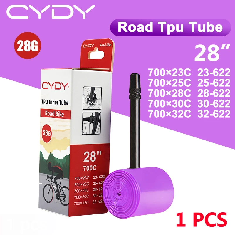 28g CYDY Rennrad TPU Schlauch 700x23C 25C 26C 27C 28C 30C 32C Fahrradreifen Kamera Reifen 700C Pneu Aro Französisches Ventil
