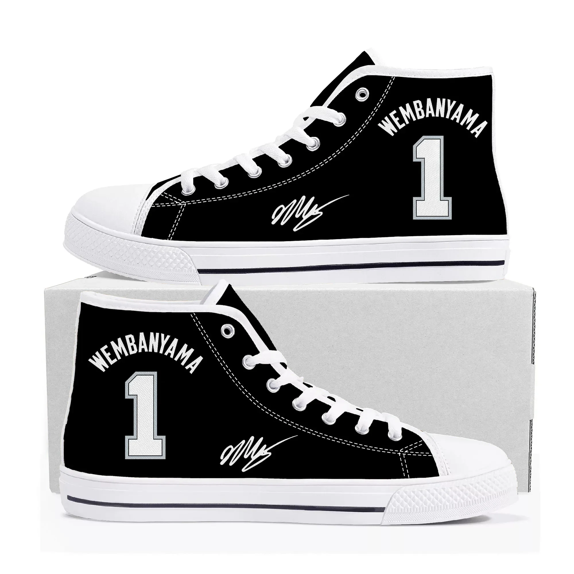 San Antonio basketball High Top Sneakers Mens Womens Teenager High Quality Wembanyama No 1 Canvas Sneaker Shoe Custom Shoes