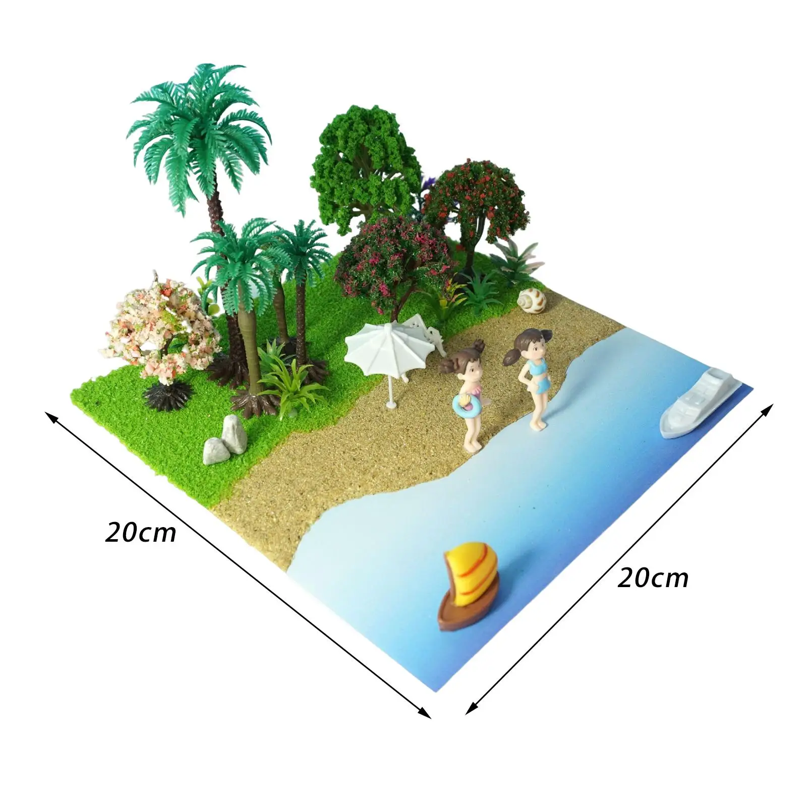 Plastic DIY Beach Scenes Building Kit HO Scale Scenery Layout for Kids Educational Parent Child Interactive Model Set