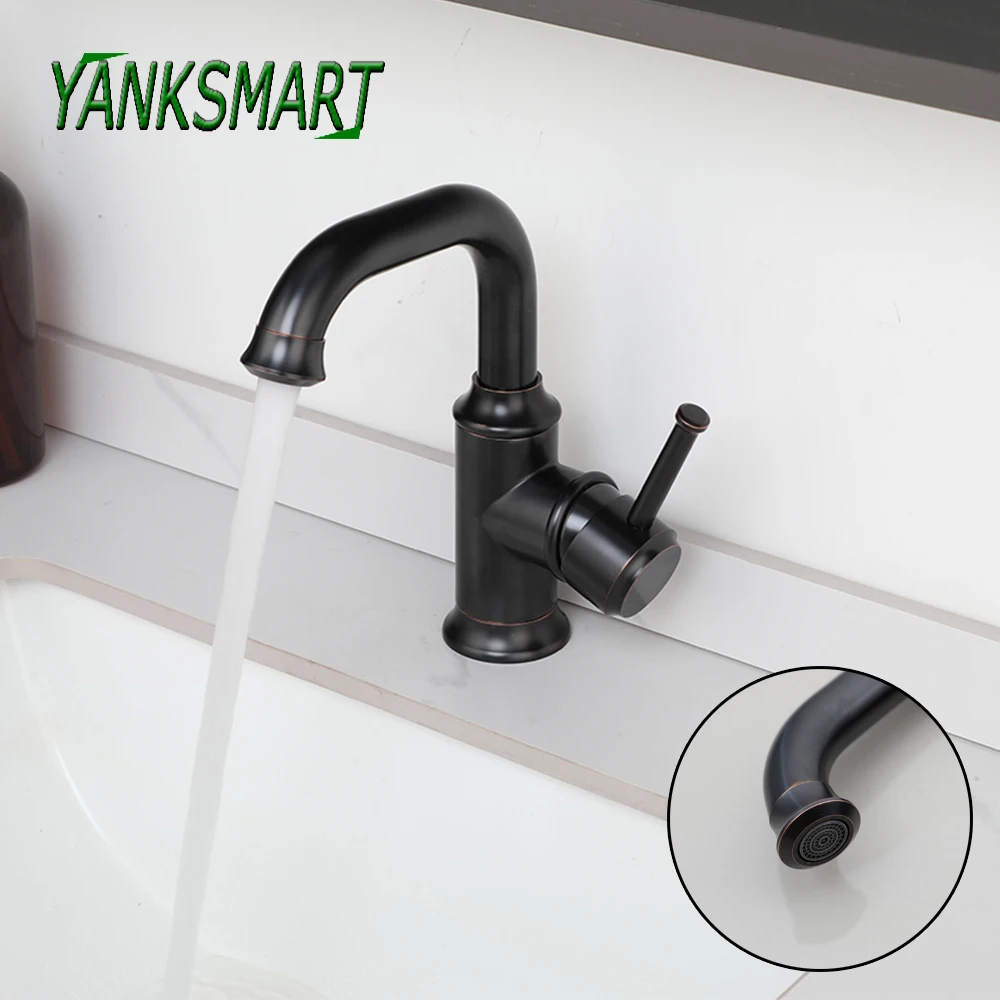 YASNKAMRT ORB Bathroom Faucet Washbasin Deck Mounted 1 Handle & Hold Faucets Lavatory Basin Sink Hot And Cold Mixer Water Tap