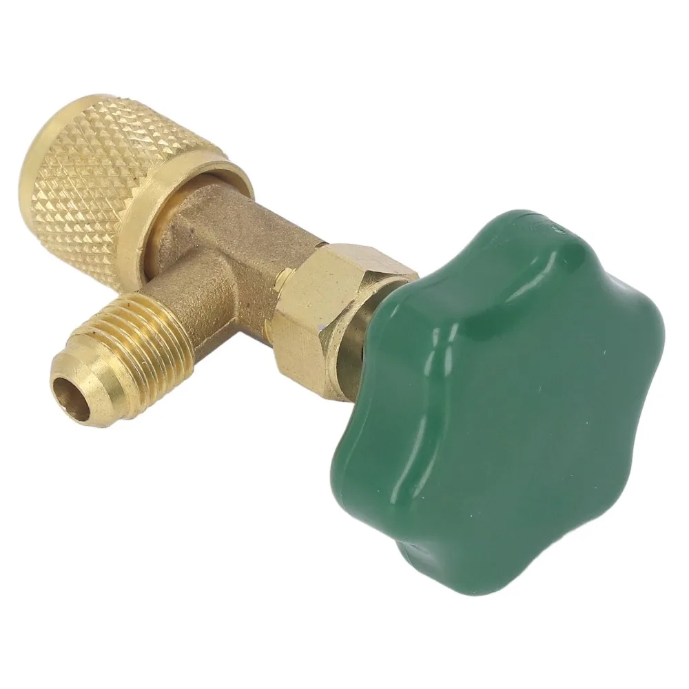 Copper + ABS Refrigerant Tank Valve Green Leak Proof Air Conditioning Refrigerant Valve 1/4in SAE for CT-341