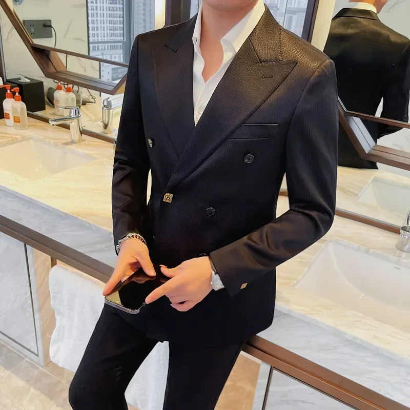 Brand Single Buckle Suit Jacket Men Autumn Slim Casual Business Formal Suit Jacket Wedding Social Wedding Banquet Party Blazers