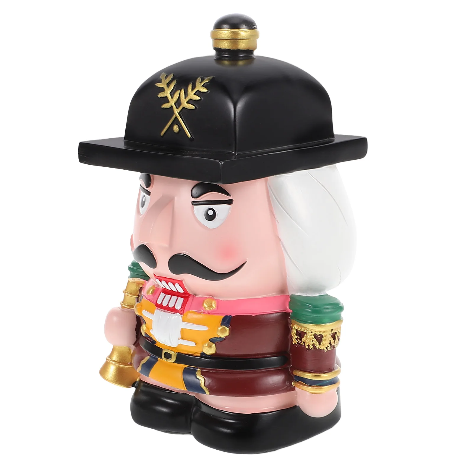 

Cute Nutcracker Piggy Bank Resin Coin Container Large Capacity Money Storage for Home Desk Decor Party