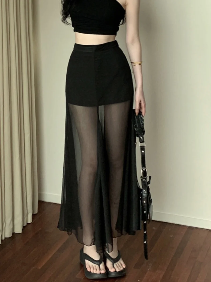 

Повседневная женская юбка миди с высокой талией, черная, с эффектом похудения, новая весенняя модель, корейский стиль, для офиса