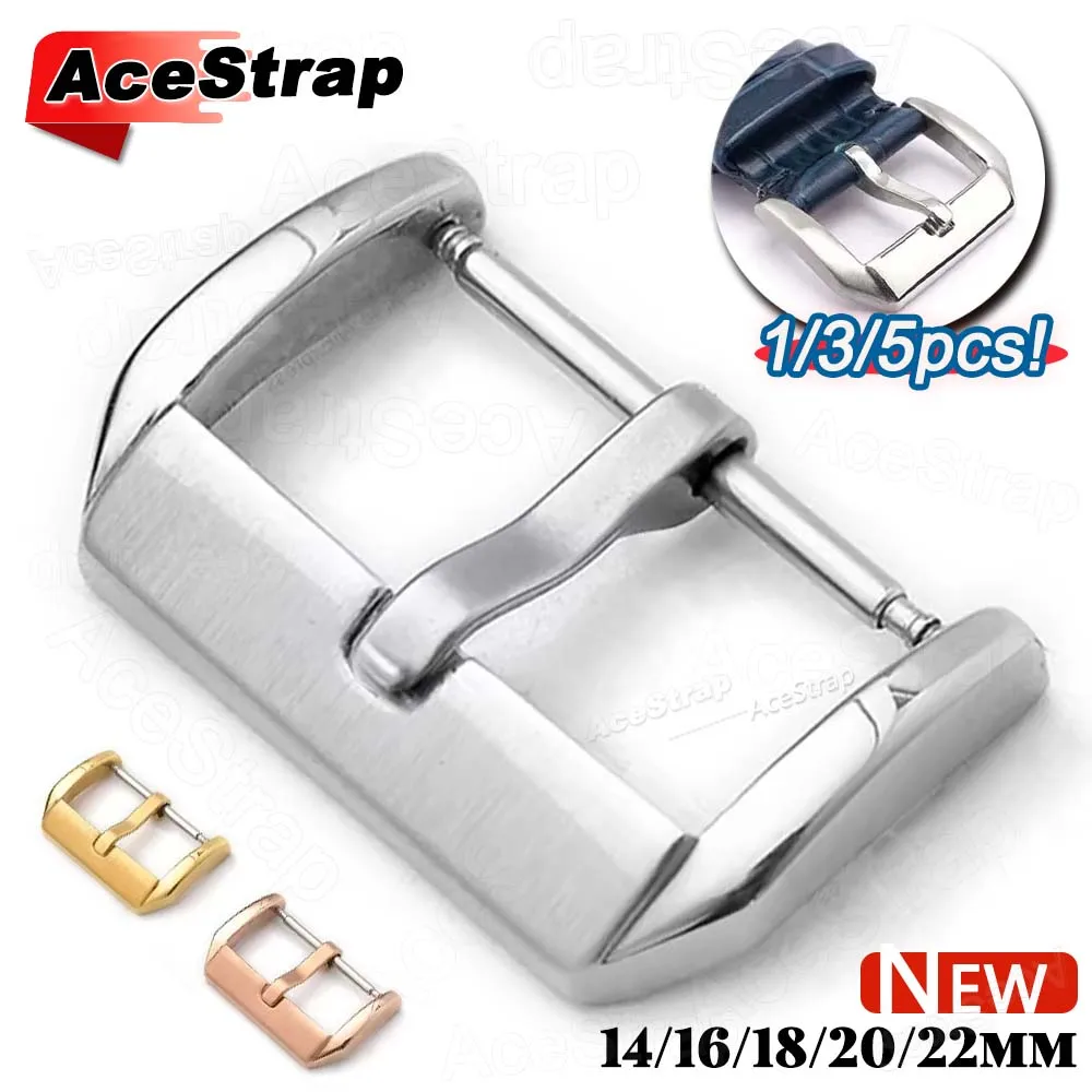 1/3/4/5pcs 304 Stainless Steel Watch Buckle Pin Clasp Nylon Silicone Leathe Strap Buckles 22mm 20mm 18mm 16mm 14mm Replacement