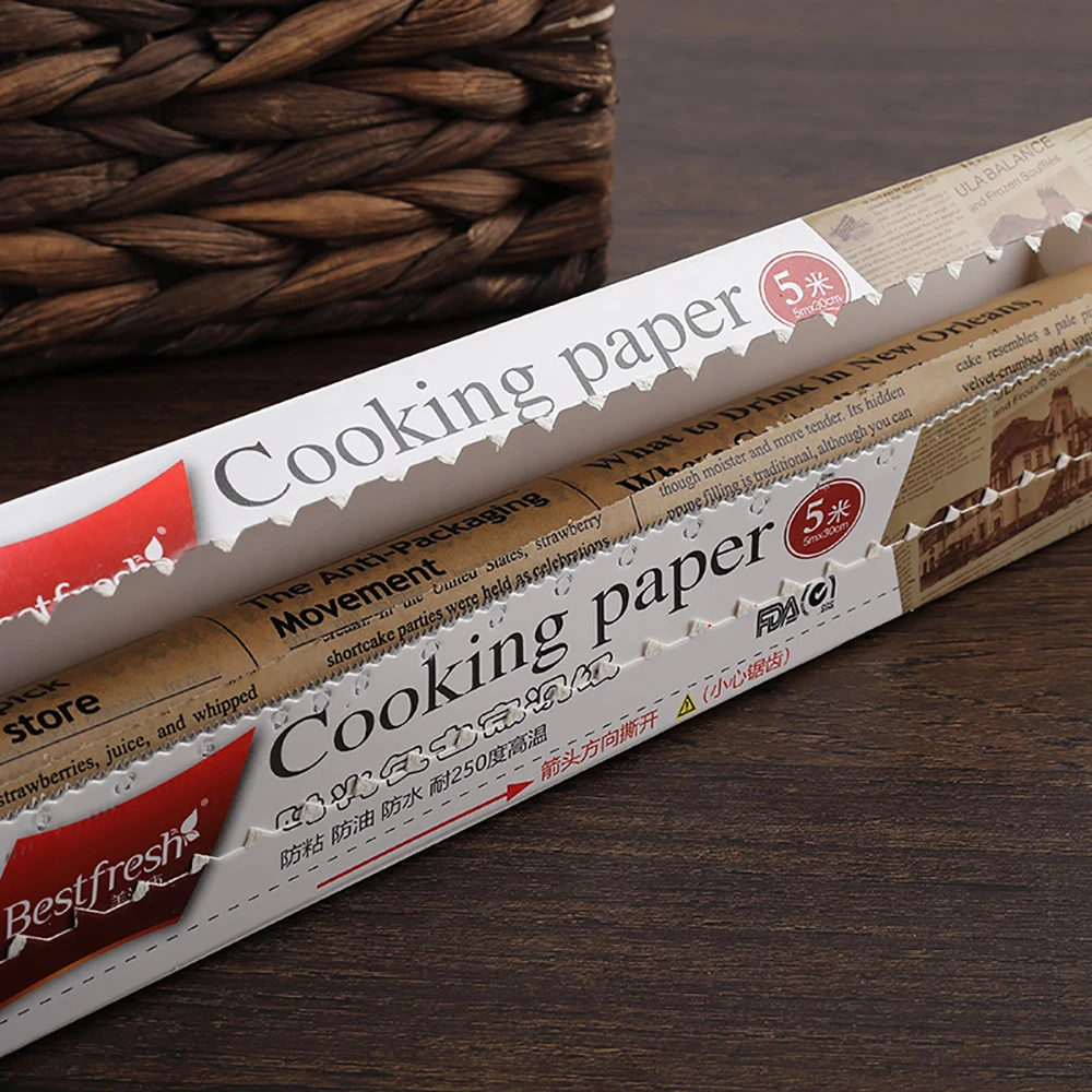 Retro Englische Zeitung Lebensmittelqualität Fettpapier Brot Sandwich Burger Pommes Frites Wrapper Keks Lebensmittelzubehör zum Backen in der Küche – Detail 3