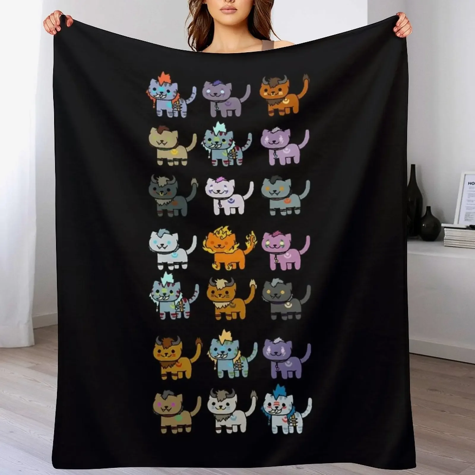 

Neko Atsume Feral Druid Todos Throw Blanket Fuzzy Plush Throw Blanket for Sofa Chair