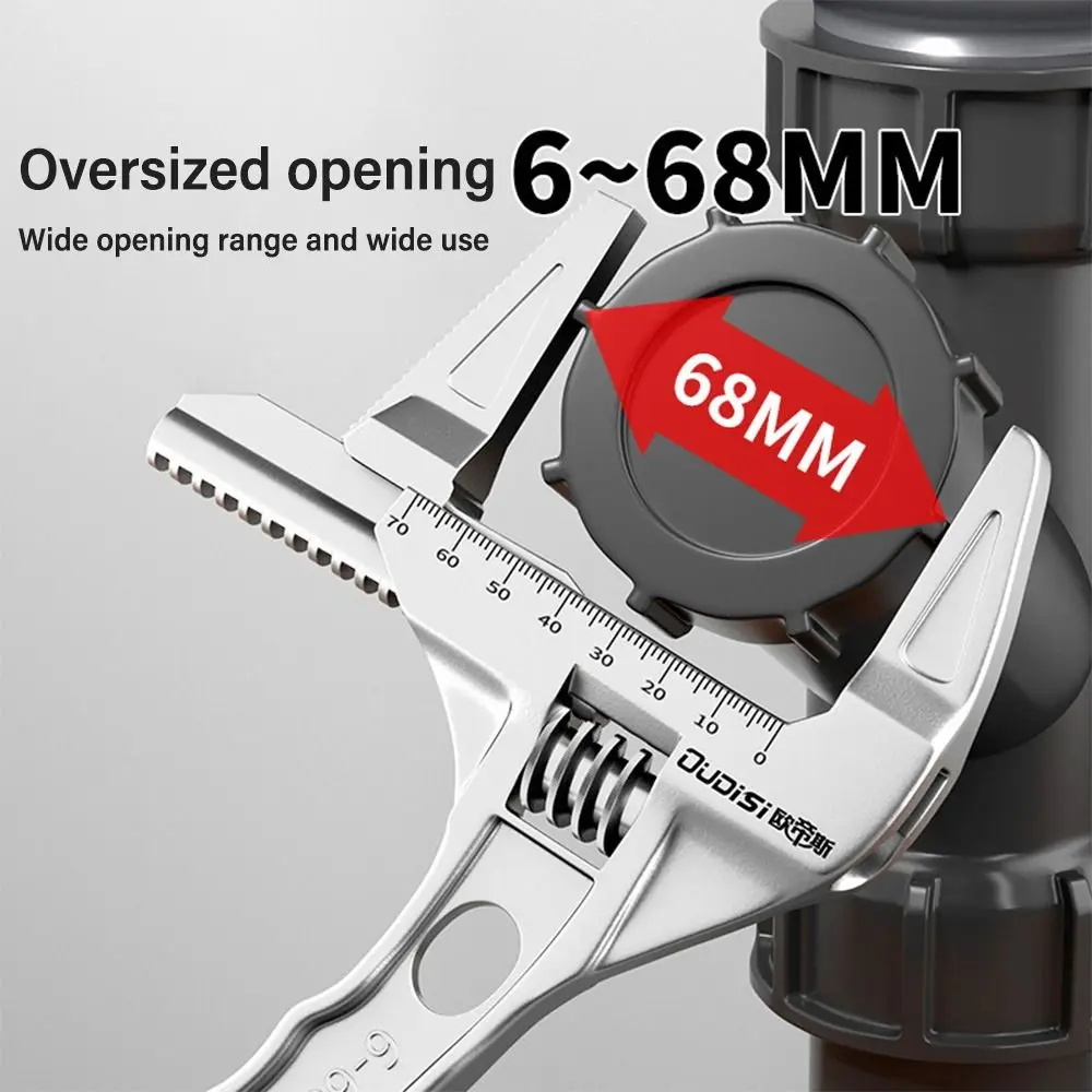 Short Handle Bathroom Plumbing Wrench Extra Large Opening Basin Sink Plumbing Installation 16-68mm Adjustable Spanner Home