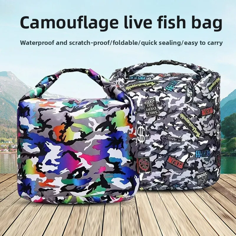 

Thickened Protective Layer Outdoor Camping Bucket Live Waterproof Sealed Foldable Portable Waterproof Live Fish Bag Fishing Tool