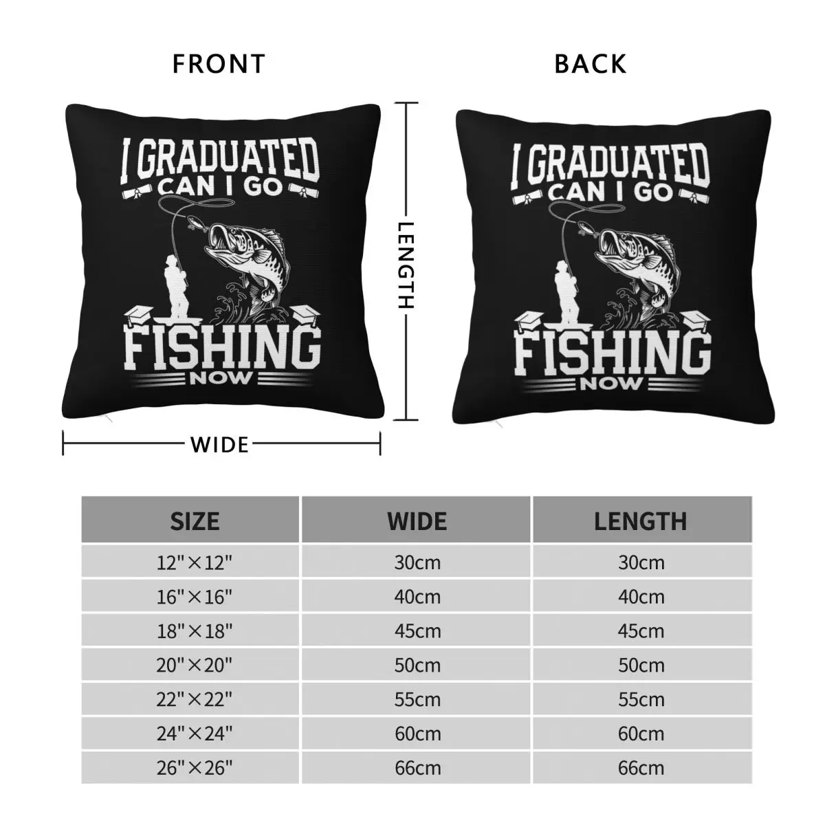 I Graduated Can I Go Fishing Now Pillowcase Cushion Comfort Throw Pillow Sofa Decorative Cushions Used Home Bedroom Living Room