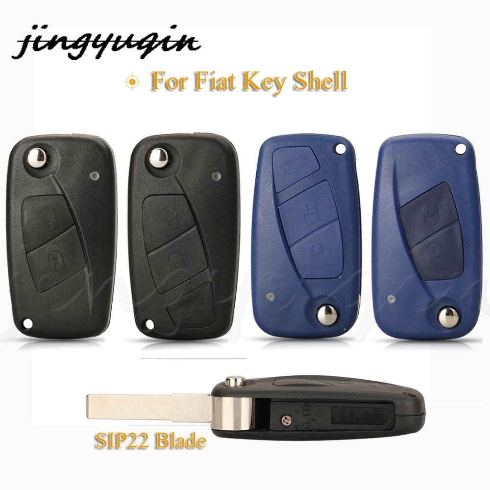 

jingyuqin 10X 2/3Buttons Replacement Flip Folding Remote Car Key Shell Case Fob For Fiat 500 Panda Idea Punto Stilo Ducato Bravo