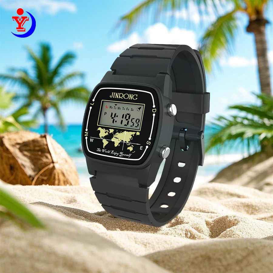 Fashion Digital Wrist Watch for Men LED Back Light Electronic Drive Chronograph Alarm Multifunciontal Outdoor Sport Watch