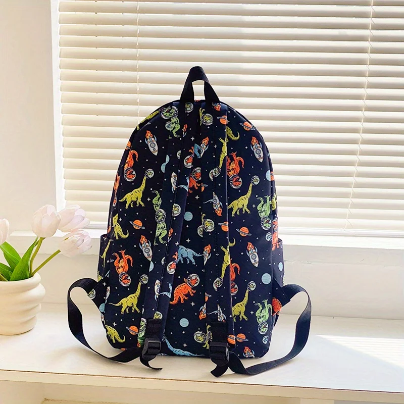 حقيبة يد نايلون متينة للنساء حقائب ظهر كاجوال بنمط كرتوني سعة كبيرة مع حزام قابل للتعديل لطلاب الجامعات #4