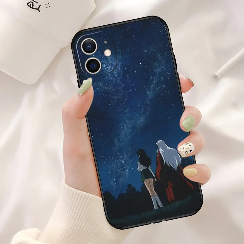 Anti-Drop Soft Phone Case For iphone 16Plus 11 12 13 Mini 14 15 16 Pro XS Max XR 7 8Plus 16Pro Cartoon Inuyasha Sesshomaru Cover