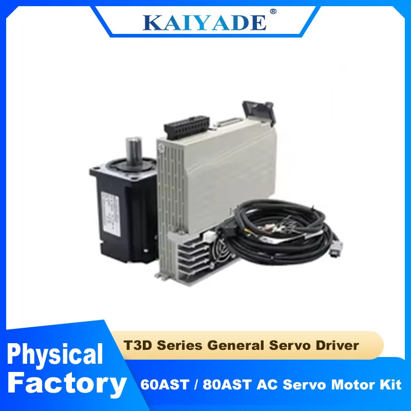 

60AST 80AST 400W 600W 750W 1KW 220V AC Servo Motor Kit With Magnetic 17bit Absolute Encoder and T3D 20A Driver For CNC Engraver