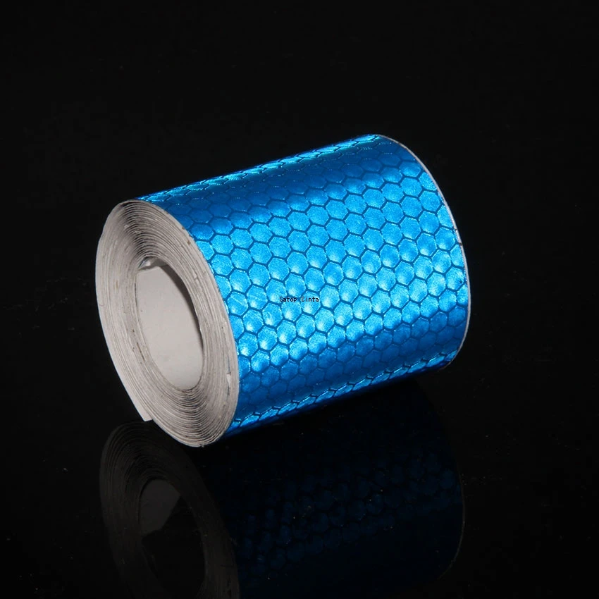 5cm*3m Blue Reflective Bicycle Sticker Waterproof Strong Adhesive Safety Warning Tape Reflector Conspicuity Strip For Motorcycle