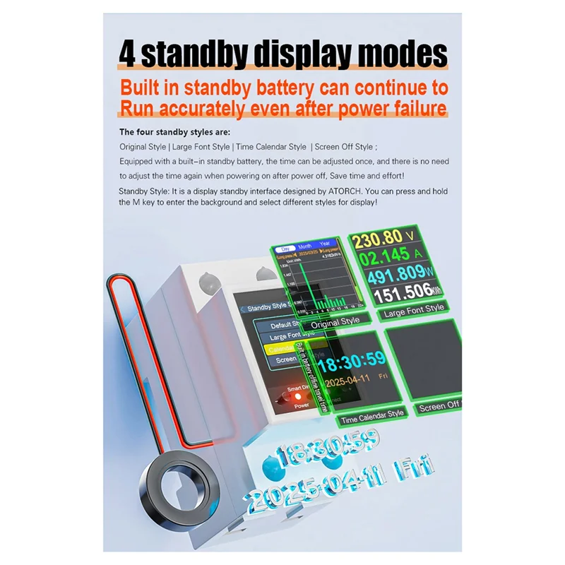 Hot-GR2PWSL Smart Electricity Meter Digital Display Monitor With Mutual Inductance Coil