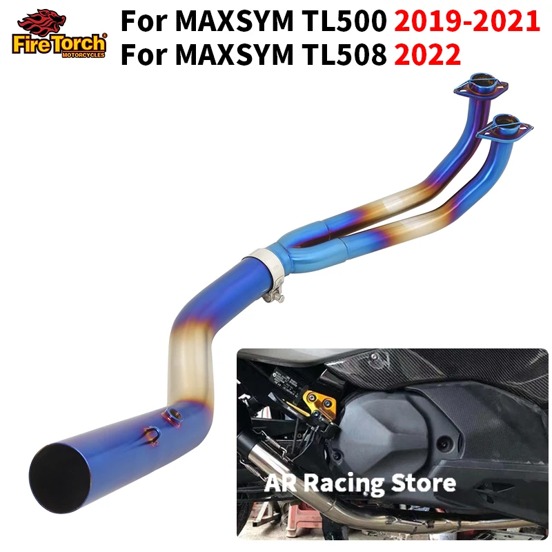 

Slip On For MAXSYM TL500 TL508 TL 500 508 2019 - 2022 Motorcycle Exhaust Escape Moto Systems Modified Front Link Pipe Half Blue