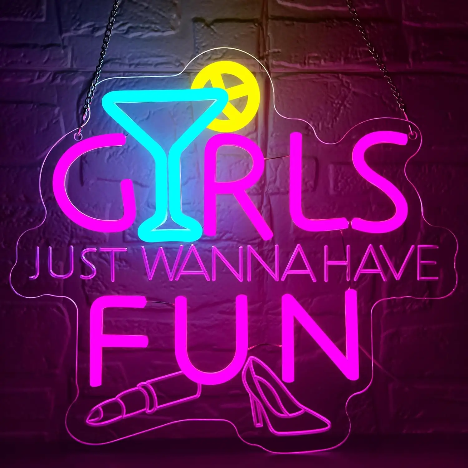 Le ragazze vogliono sono divertenti Insegna al neon Luce al neon a LED per camera da letto Birra Bar Cocktail Club Negozio Decorazioni per feste di matrimonio Regali di compleanno