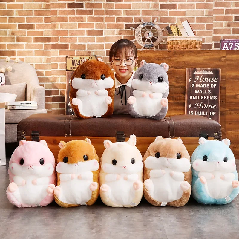 Cartoon Cute Hamster Throw Pillow Blanket Warm Hand 3-in-1 Pillow Blanket Dual Purpose Plush Doll Throw Pillow Blanket Home