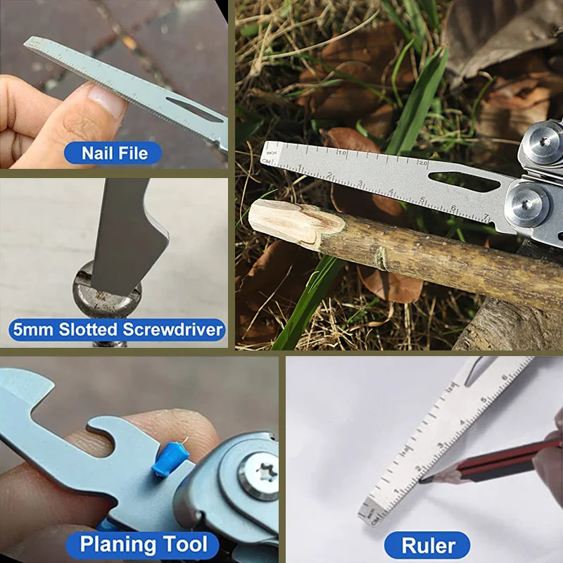 Multitool Pliers Durable Metal with Sharp Blade Multi-Tool with Regular Pliers Wire Cutter Screwdrivers Scissors for Outdoor Use