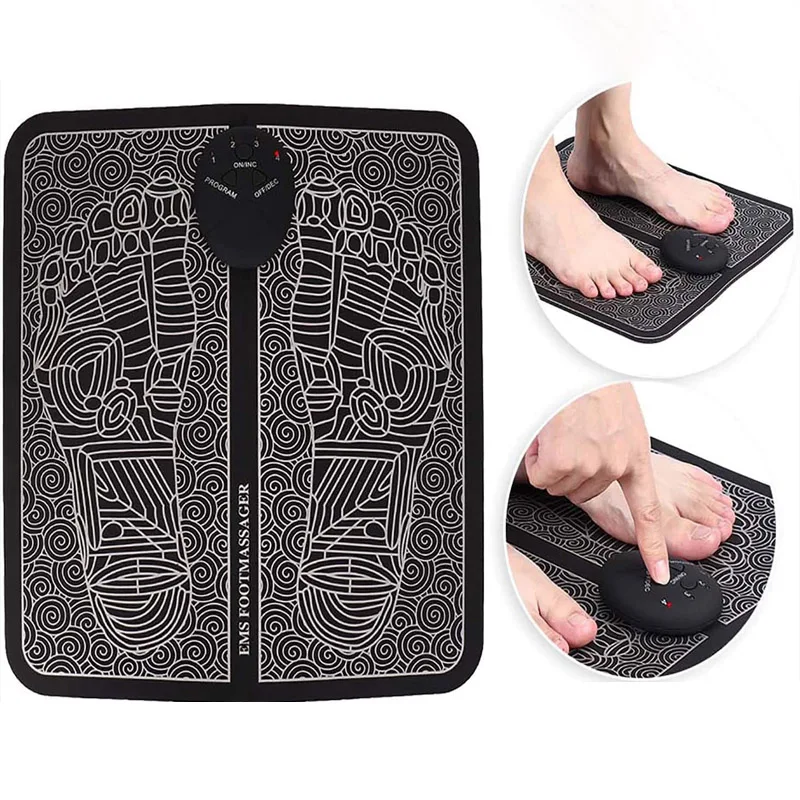 

EMS Foot Massager Pad Portable Foldable Massage Mat Pulse Muscle Stimulation Improve Blood Circulation Relief Pain Relax Feet