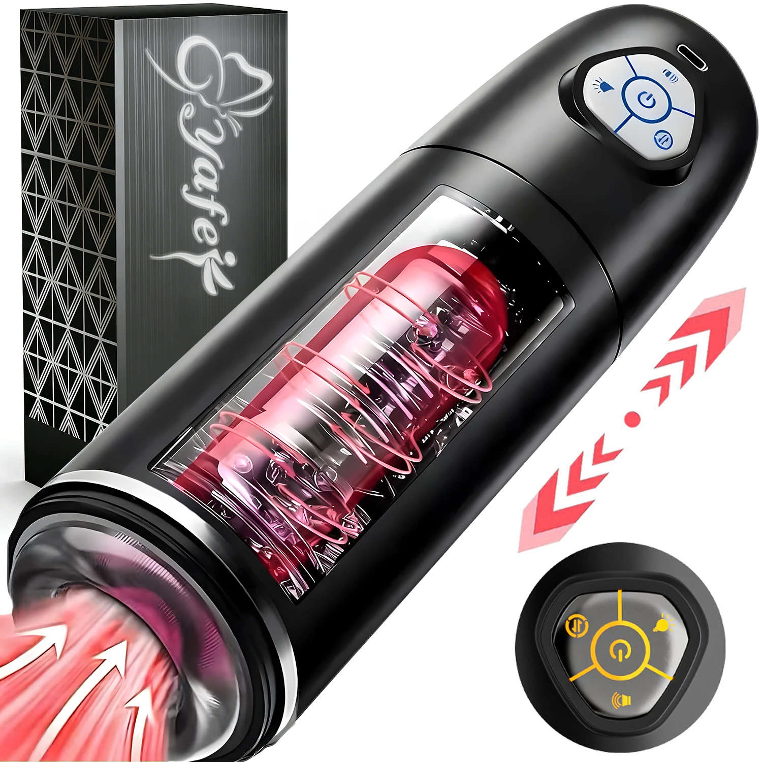 New Automatic 4 IN 1 Telescopic Sucking Licking Male Masturbator Vacuum Penis Pump Vagina Masturbation Adults Sex Toy for Men