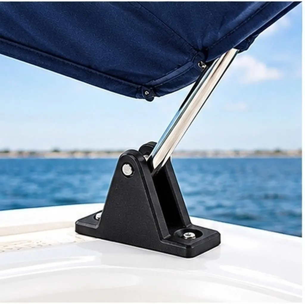 6Pcs Marine Grade Nylon Boat Canopy Mounting Hardware Stable Flat Mount Deck Hinge Brackets Bimini Top Accessories Sunshade
