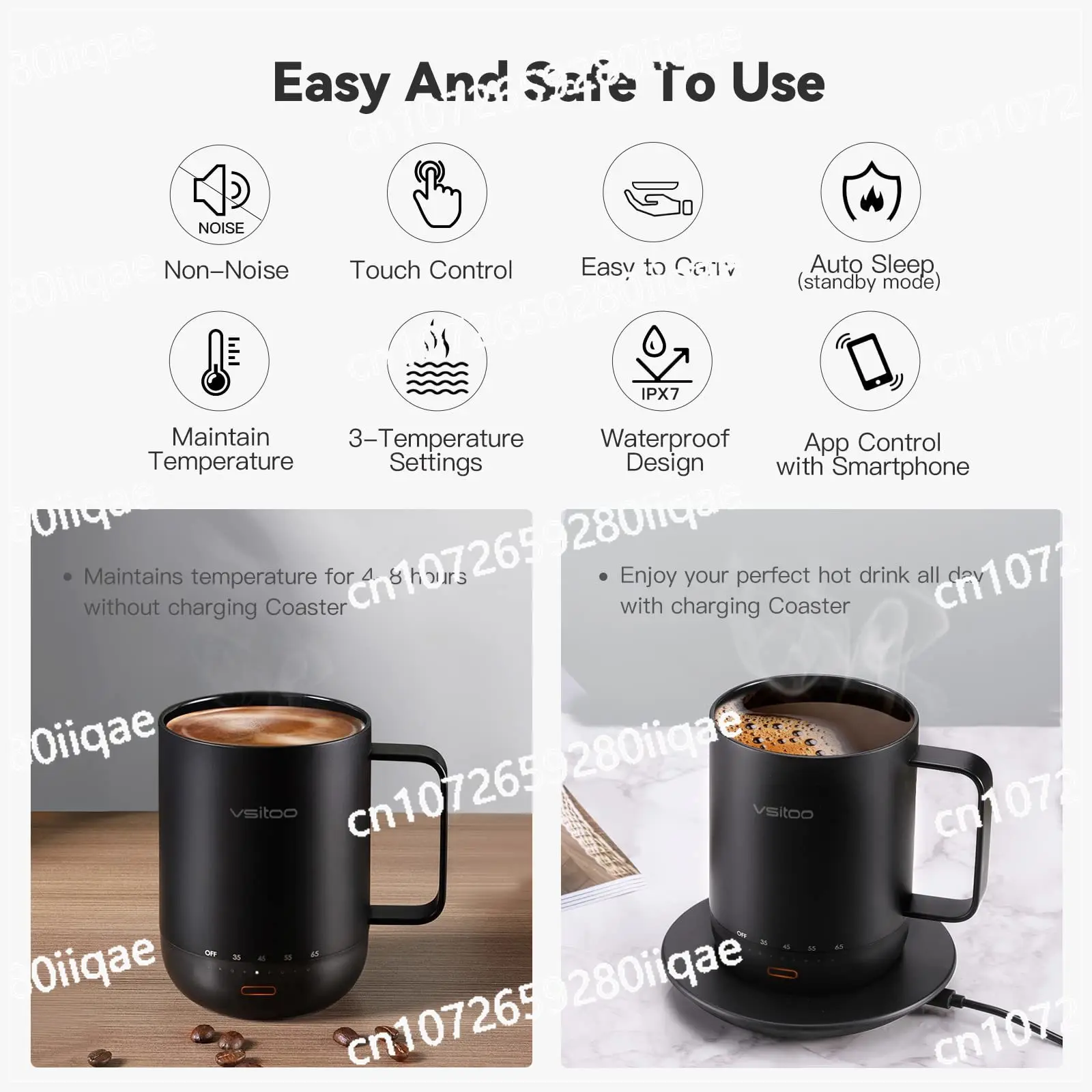 14oz Smart Mug App Temperature Control Smart Drinkware 4-hr Battery Life, Warmer Wireless Heated Coffee Cup S3 Pro