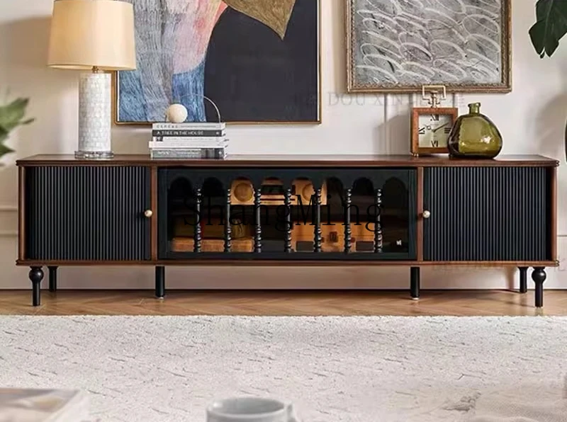 

CL solid wood small apartment TV cabinet retro living room home locker