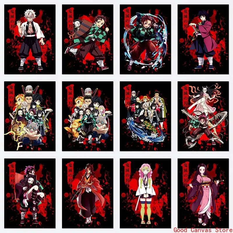 طباعة قماش قاتل الشياطين ، فن حائط أنيمي زينيتسو أغاتسوما ، ديكور للمنزل والغرفة #1