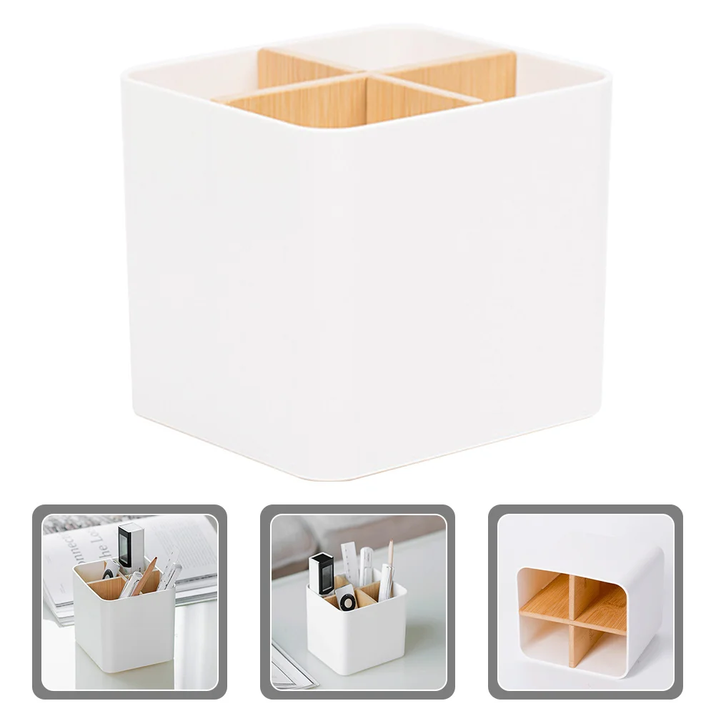 

Make Up Brushes Holder Desktop Pen Holder 4-Grids Office Brush Organizer Multipurpose Storage Pencil Cups for Desk