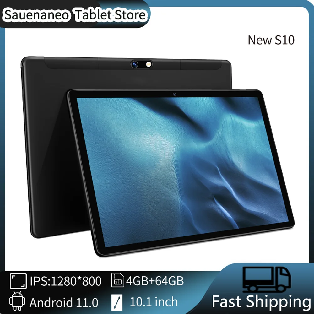 Global Original New Sauenaneo Android 10.1-inch Tablet 4GB RAM 64GB ROM Dual SIM Supports 3G Call WIFI - Tablet Android 11