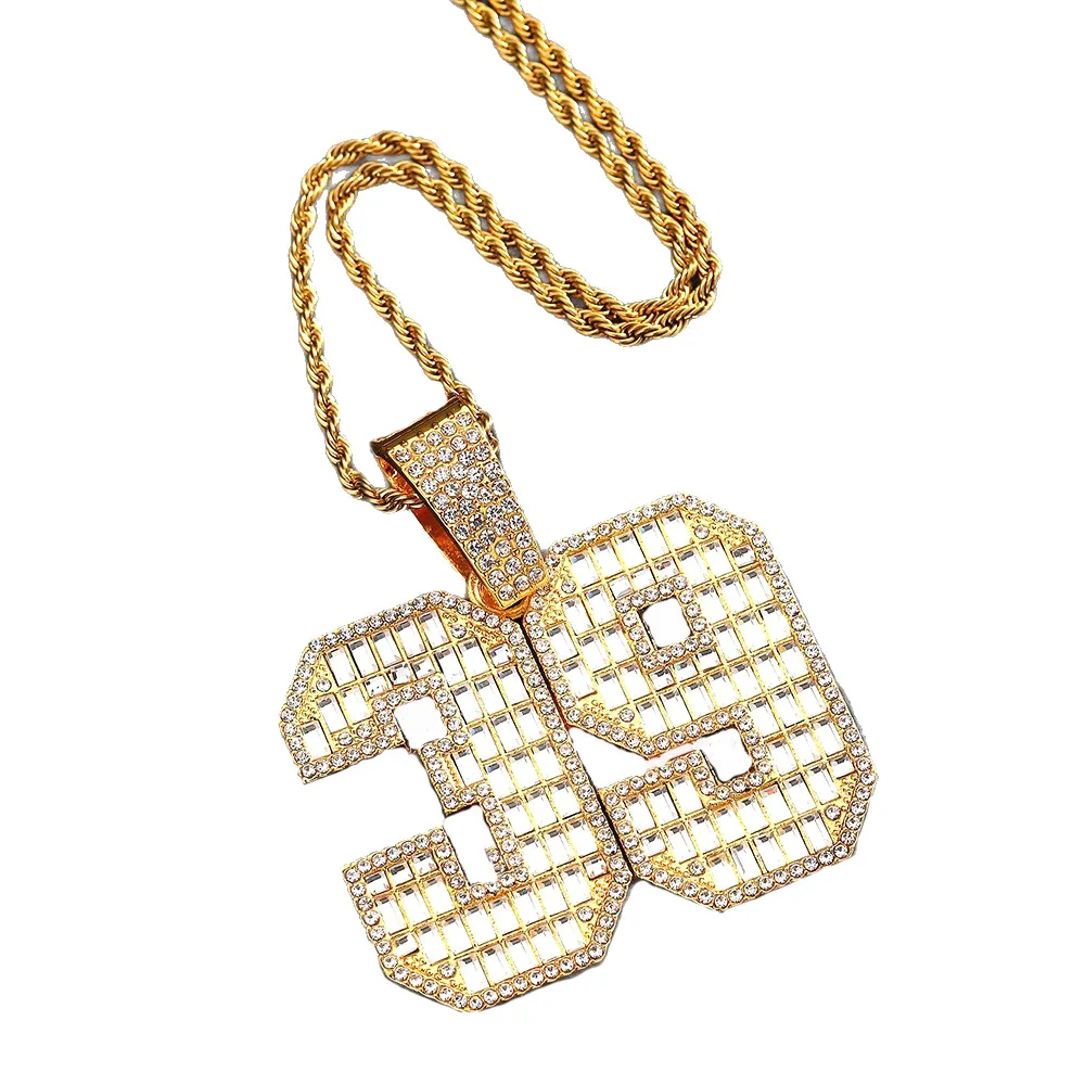 DIY accessories Cross-border exclusive supply for European and American hip-hop necklaces, flash diamonds, Cuban chains, exagger