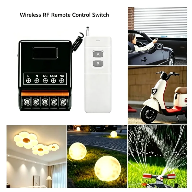 Hign Power On off Remote Control 433Mhz Remote Control Switch AC 220V Transmitter for Water Pump Motor LED/Electric Appliance