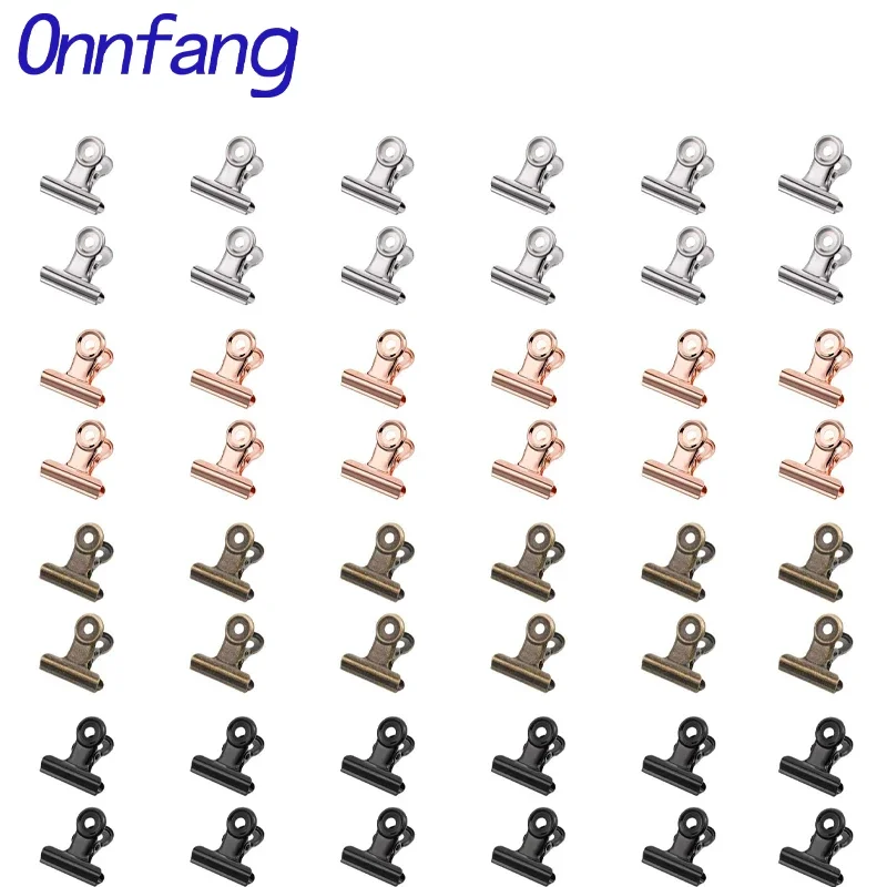 40/20PCS Mini Bulldog Clips 22mm Metal Hinge Clips Paper Binder Clamps For Tags Bags Shops Office Home Kitchen