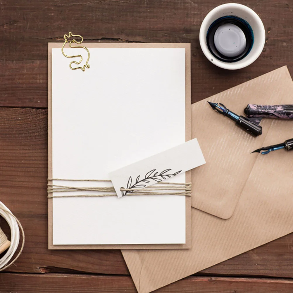 10 stücke Galvani Gold Büroklammern Legierung Metall Datei Clips Dollar Design Dekorative Büro Schule Liefert Binder Klemmen Für