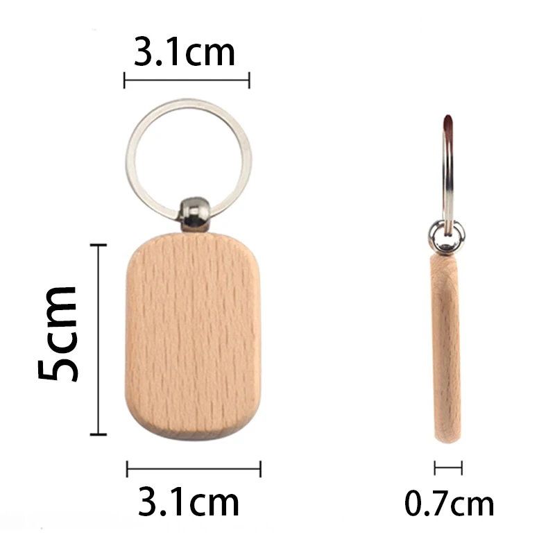 JOUnfinished-Porte-clés en bois vierge, porte-clés en bois, 110 pièces