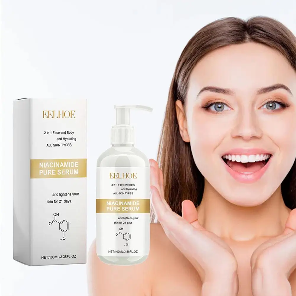 EELHOE 100ML Niacinamide Whitening Face Serum Dark Skin Hydrating Facial Care Remover Brighten Spot Anti-Wrinkle Anti-Aging A2T2