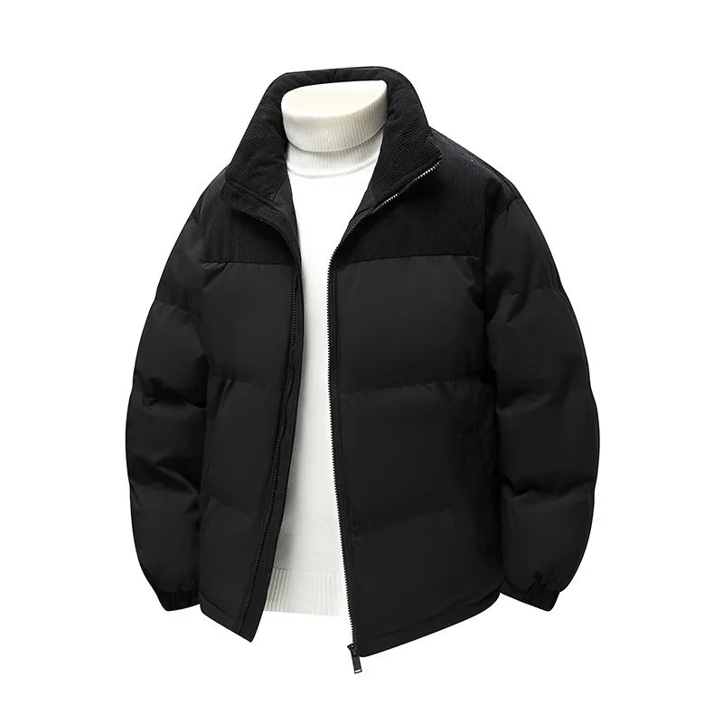 M072 Пуховик, Зимняя утолщенная хлопковая куртка, Модный новый стиль, Повседневная верхняя одежда, Воротник-стойка, Универсальная хлопковая куртка-топ